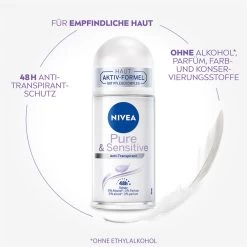 Déodorant Roll-on Anti-transpirant Sensitive & Pure De Nivea -Soins Et Beauté Nivea Deodorant Sensitive Pure Anti Transpirant Roll On 71012x2 11