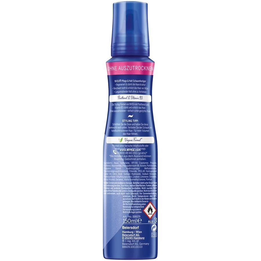 Styling Mousse Coiffante Régénérante Soin & Tenue Fixation Extra Forte De Nivea 3 Styling Mousse Coiffante Régénérante Soin & Tenue Fixation Extra Forte De Nivea – Image 2