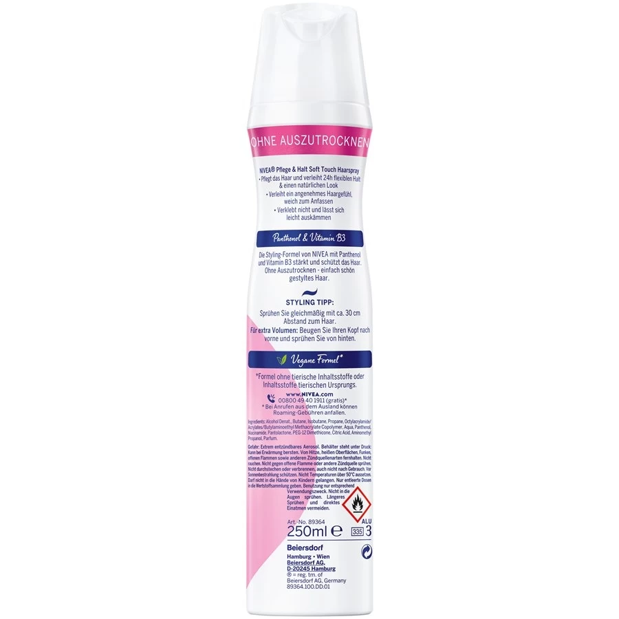 Styling Spray Coiffant Ultra Fin Soin & Tenue Soft Touch Fixation Forte De Nivea 4 Styling Spray Coiffant Ultra Fin Soin & Tenue Soft Touch Fixation Forte De Nivea – Image 2